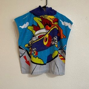 Poncho Style Skater Kids Beach Towel